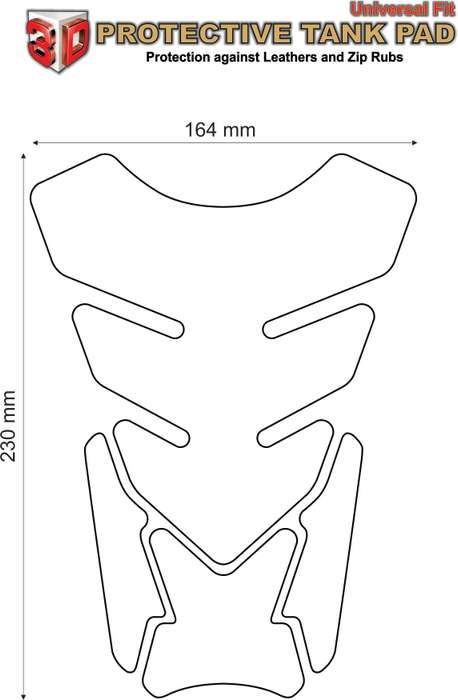 Motor Bike Tank Pad- Honda CBR Fireblade. Black and Carbon Fibre. Protective Tank Pad. Universal ...