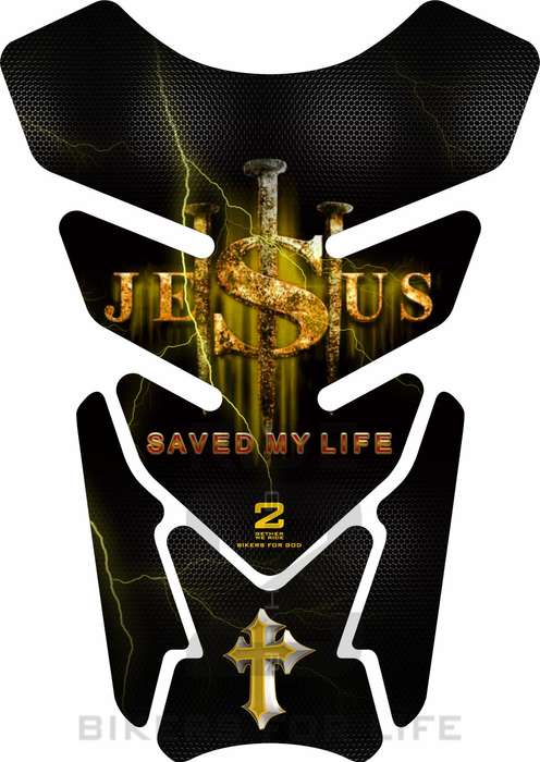 Religious Range. Jesus saved my life  Yellow  Universal Fit. Christian tank pad.