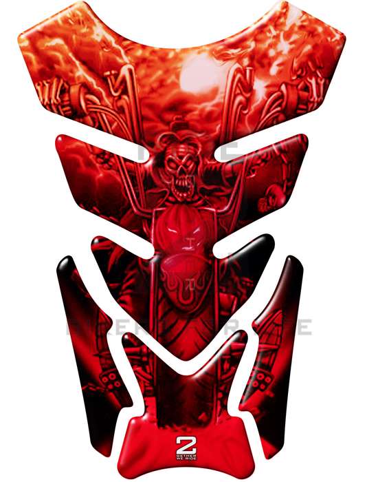 Universal Fit Red Midnight Reaper Motor Bike Tank Pad Protector. A Street Pad which fits most mot...