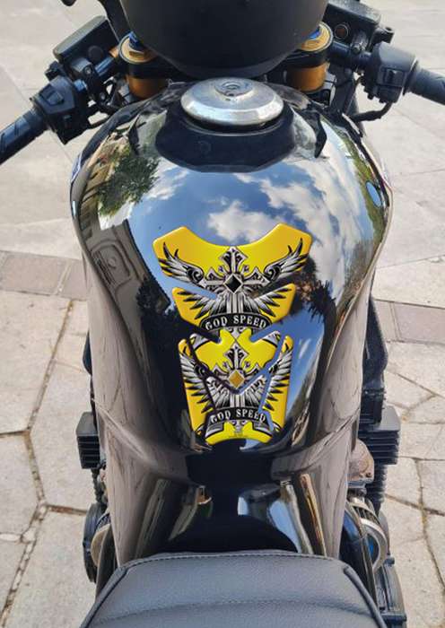 Motor Bike Tank Pad. Religious Range. God Speed Yellow Motor Bike Tank Pad. Universal Fit. Christ...