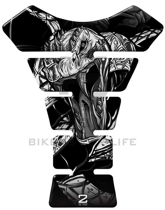 Universal Fit Black and White Viper Motor Bike Tank Pad Protector. A Street Pad which fits most m...