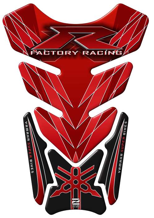 Yamaha Motor Bike Tank Pad. Red and Black Factory Racing R Series Motor Bike Tank Pad Protector.