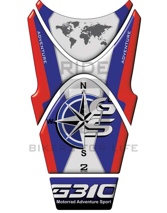 Motor Bike Tank Pad  BMW 310 GS Red and Blue Motor Bike Tank Pad  Protector.  2018 - 2022