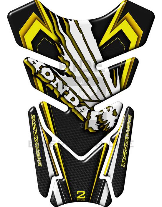 Motor Bike Tank Pad- Honda CBR, NC Series, CB Series, Twin Africa - Yellow , Black Carbon Fibre P...