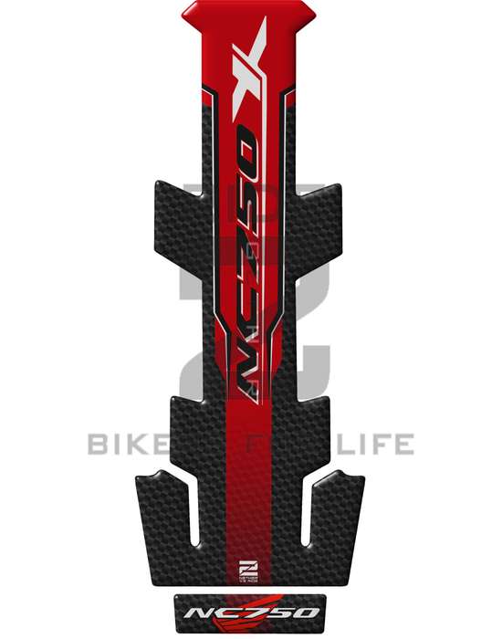 Honda NC 750 X Series, Red and Black Carbon Fibre Protective Tank Pad. Universal Fit.