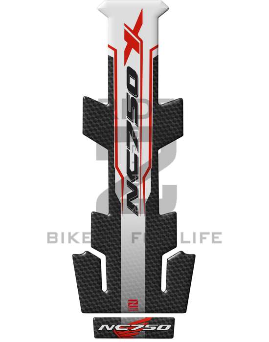 Honda NC 750 X Series, White and Black Carbon Fibre Protective Tank Pad. Universal Fit.