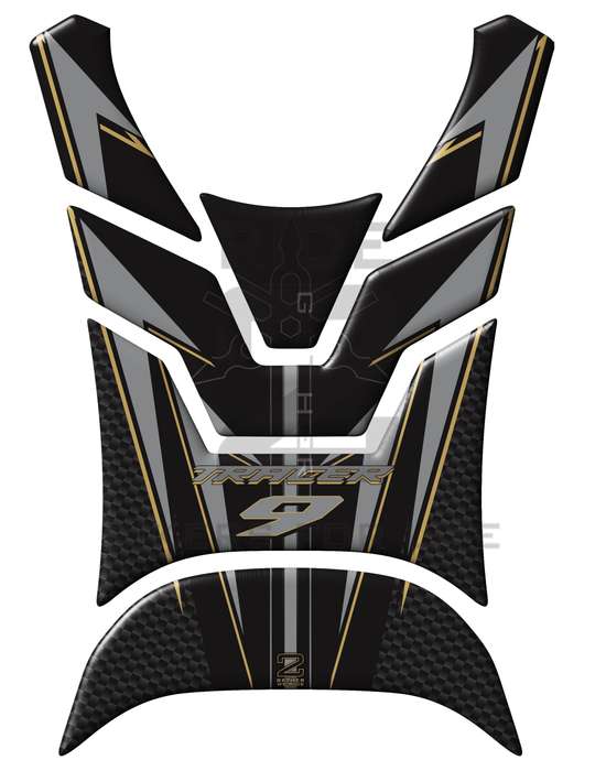 Yamaha Tracer 9 2021 -2023 MT Series. Black Silver and Gold  Motor Bike Tank Pad Protectors.  MT ...