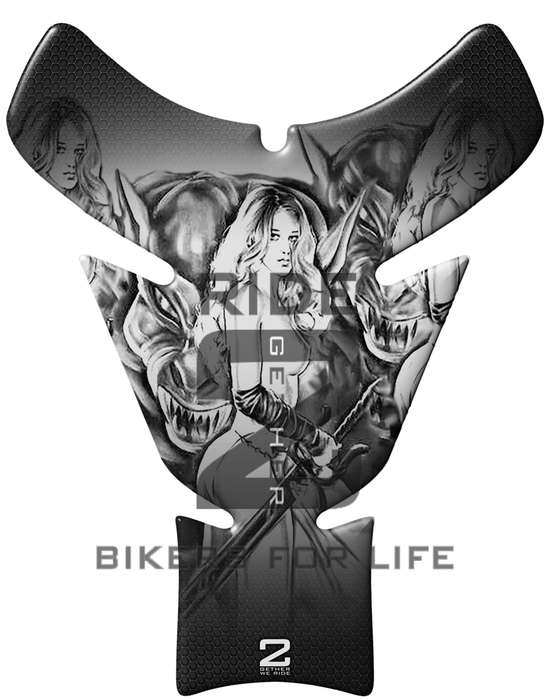Universal Fit She Viking Warrior Tank Pad Protector. A Street Pad which fits most motorcycles.