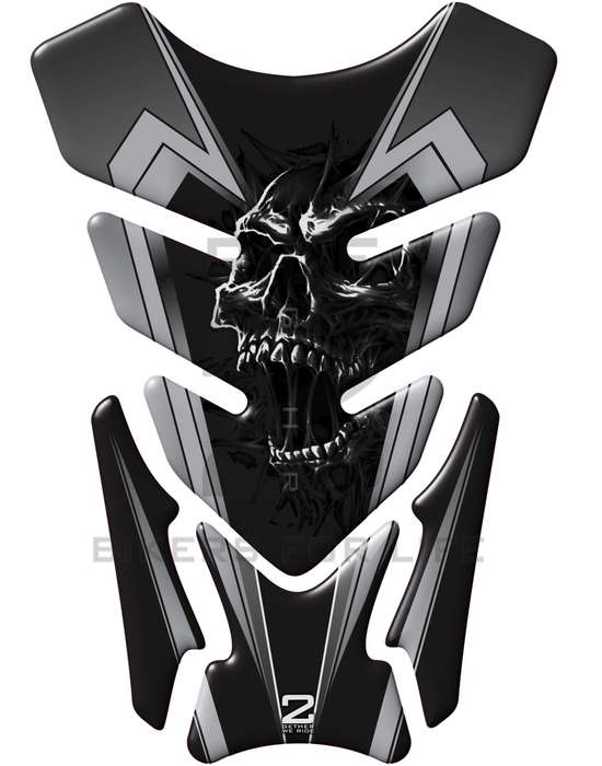 Universal Fit Black Screaming Skull Motor Bike Tank Pad Protector. A Street Pad which fits most m...
