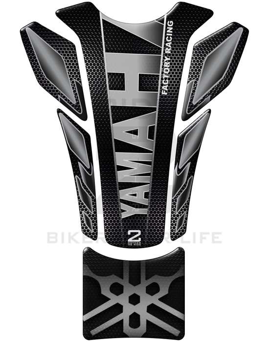 Yamaha Factory Racing Black and Silver Universal Fit Motor Bike Tank Pad Protectors