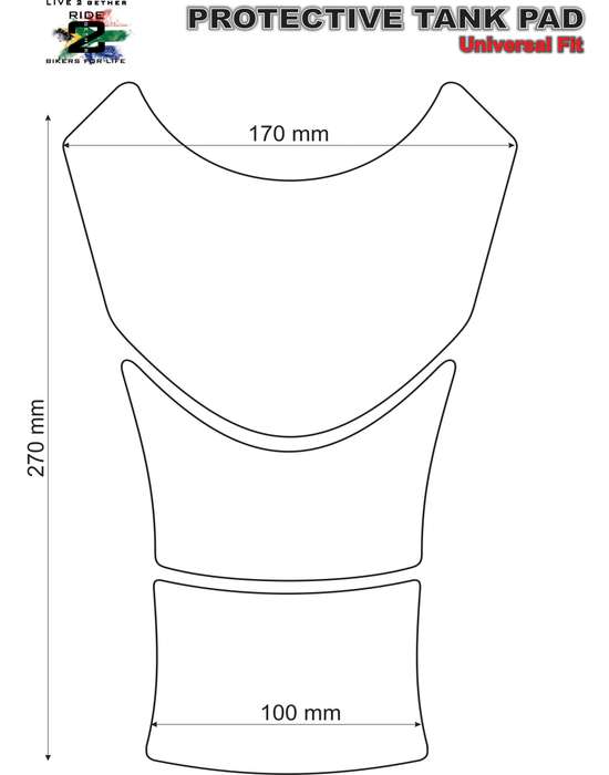 Aprilia Tuona Red and Black Motor Bike Tank Pad Protector. Universal Fit