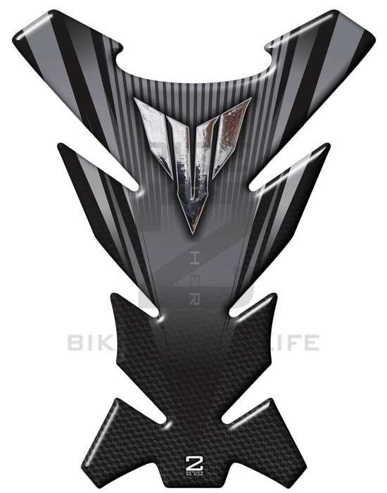Yamaha MT Series. Black and Silver Grey Motor Bike Tank Pad Protectors. MT 01. MT 03. MT 07. MT 0...