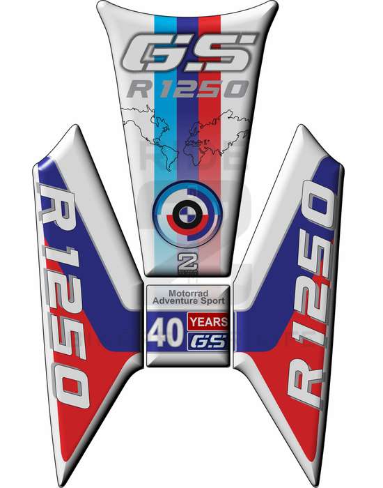 BMW R 1250 GS Standard Red, White and Blue Motor Bike Tank Pad / Protector - 2020 - 2023
