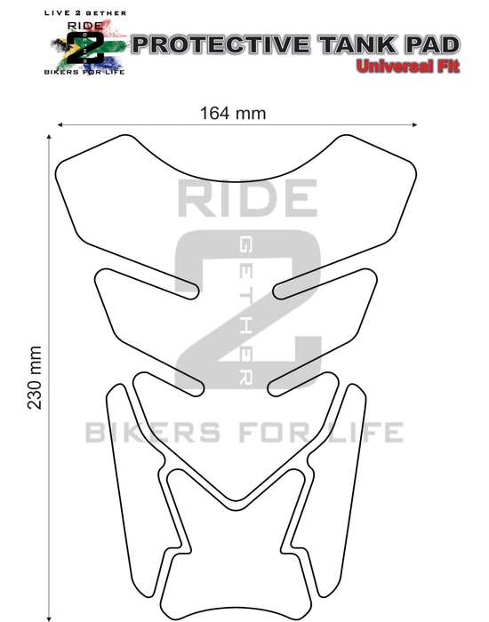 Kawasaki K Racing Black and Silver Carbon Fibre Tank Pad / Protector. Fits most motorcycle models.