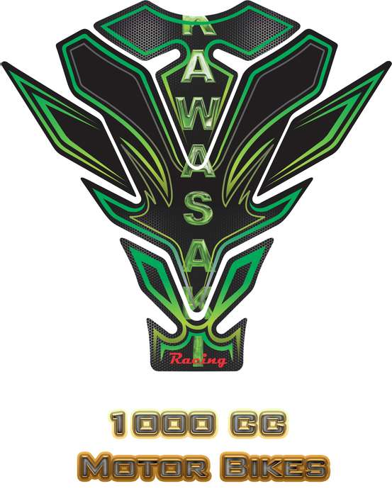 Kawasaki Racing Green 1000 CC Tank Pad