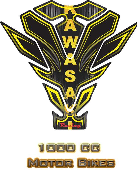 Kawasaki Racing Yellow 1000 CC Tank Pad