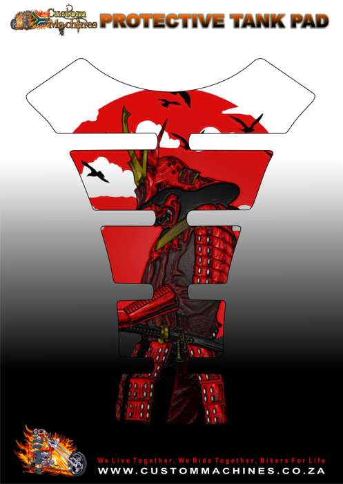 Yamaha Samurai White and Red Motor Bike Tank Pad Protectors