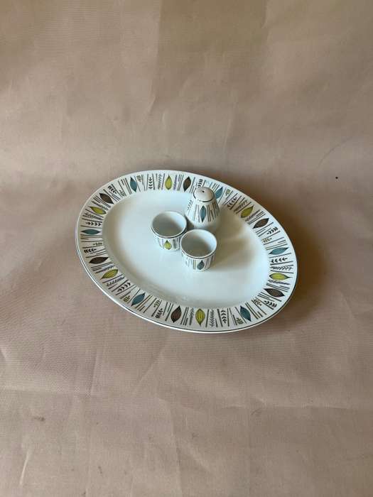 Alfred Meakin Glo White Serving Platter + 2 Sauce Bowls