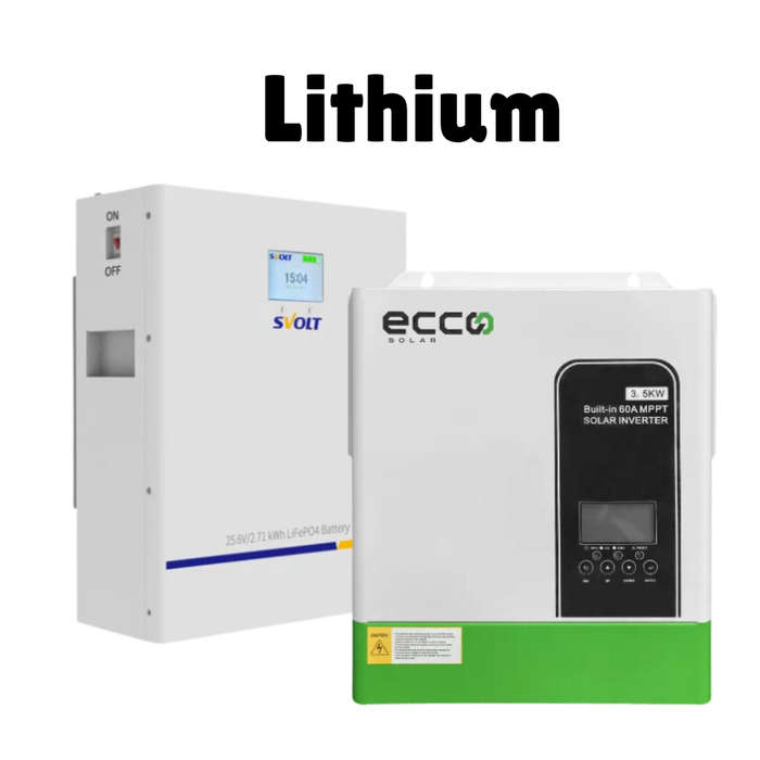 ECCO 3.5 KVA 3500 WATT MPPT 60A SVOLT 106 AH 2.71 LITHIUM COMBO