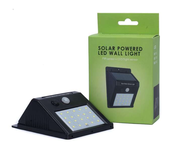 Solar Powered LED Wall Light, Motion PIR Sensor and CDS Night Sensor - 20 LED