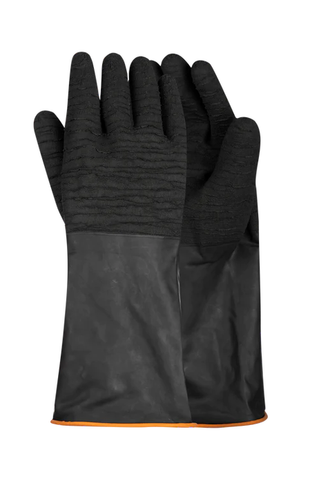 Black Industrial Rubber Glove Rough Palm 35Cm