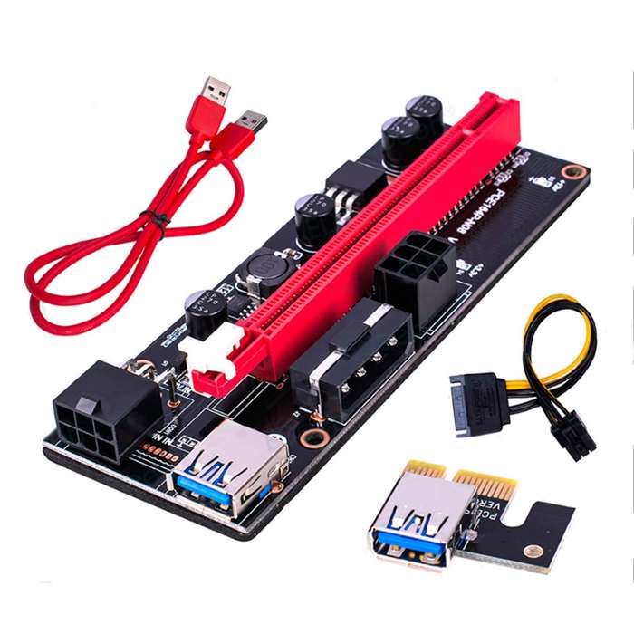PCI-E Riser Board VER009 1X to 16X GPU Adapter PCI-e Video Card GPU Extender USB 3.0