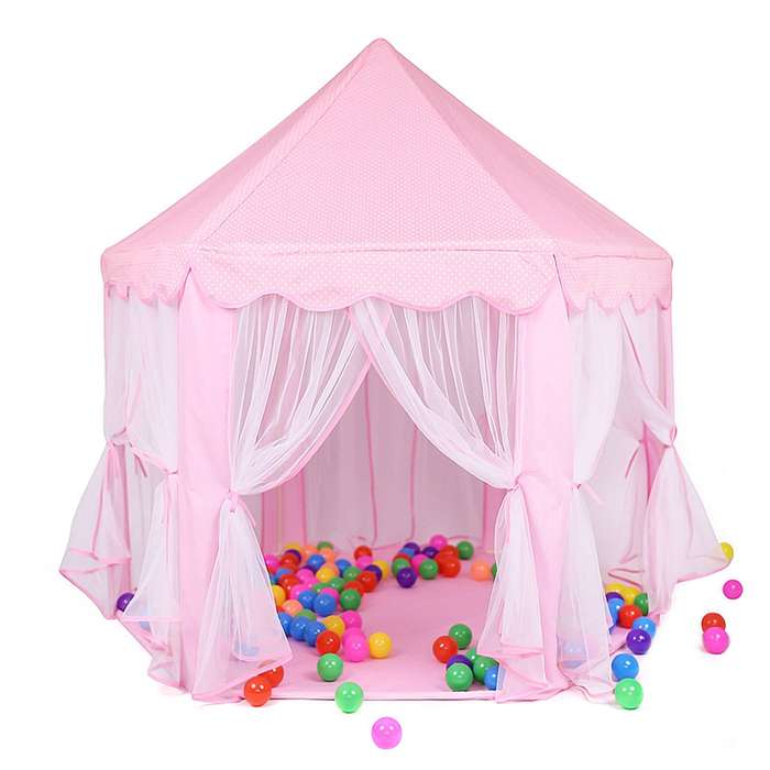 Princess Tent Large Castle Play Tent Fairy Playhouse for Girls Kids Play Tent with Mesh Curta
