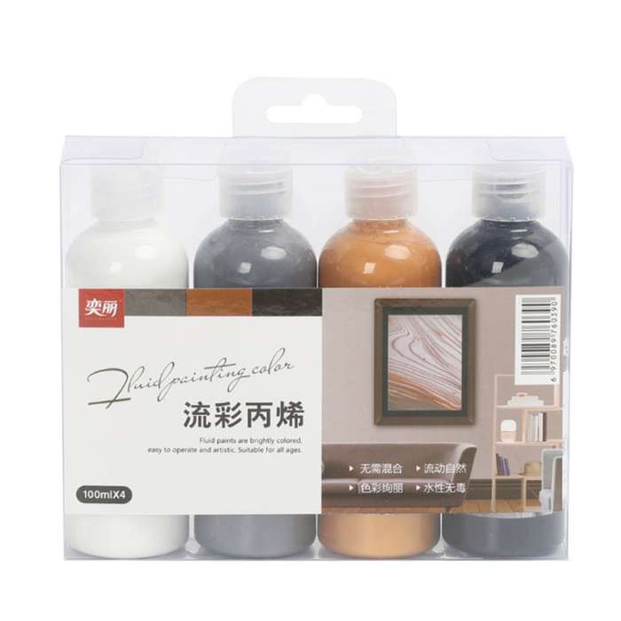 4 Colors Fabric Paint Set Kit 100g Each Bottle Textile Paint for Canvas Ceramic Art & DIY Pro