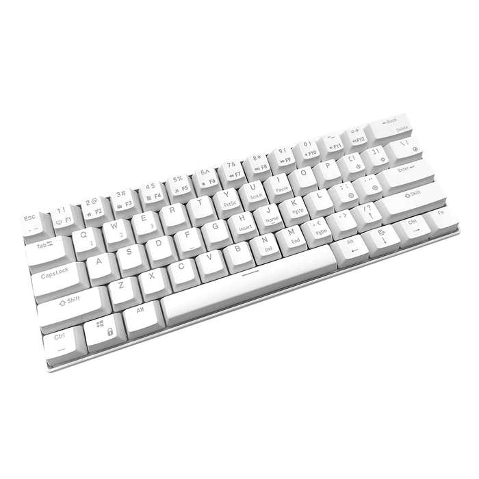 RK61 BT&Wired Dual Mode Keyboard Blue Backlight 61 Key Mini Mechanical Keyboard for Phone/Tablet Whi