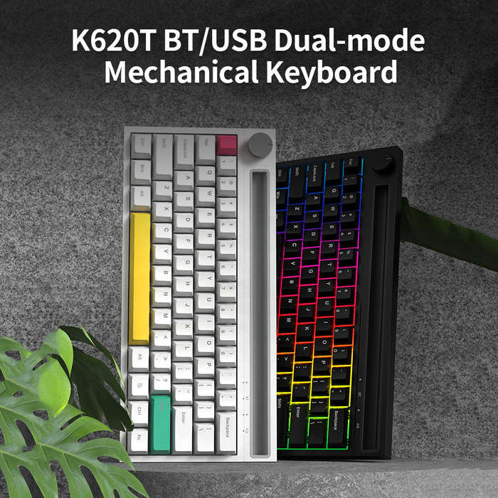 Ajazz K620T BT&Wired Dual-mode Mechanical Keyboard 62 Keys Compact RGB Gaming Office Mechanical Keyb