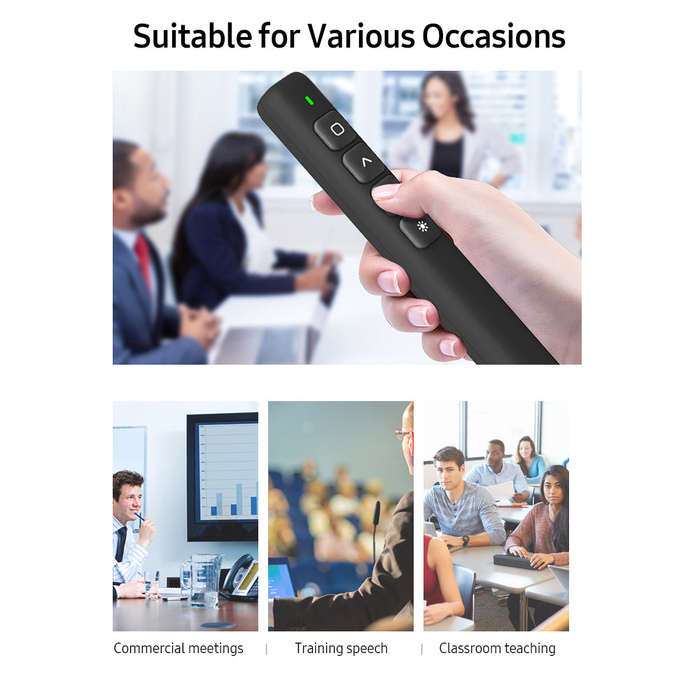 2.4GHz Wireless Presenter Remote Red Light Pointer Presentation Clicker Wireless Presenter PPT Flip