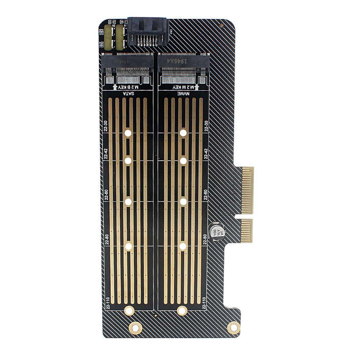 M.2 NVME/NGFF to PCI-E X4 Expansion Card SSD Adapter Card with M.2 M-key B-key Interfaces Support PC