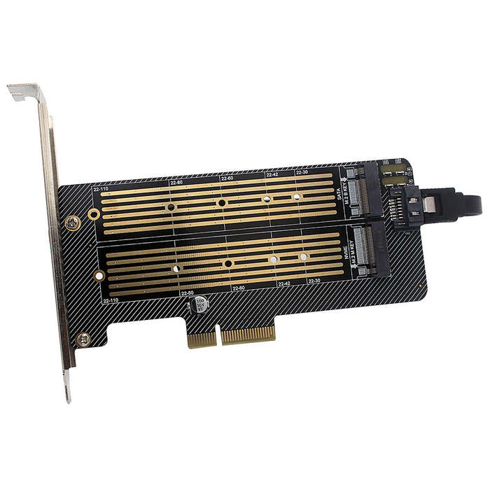 M.2 NVME/NGFF to PCI-E X4 Expansion Card SSD Adapter Card with M.2 M-key B-key Interfaces Support PC