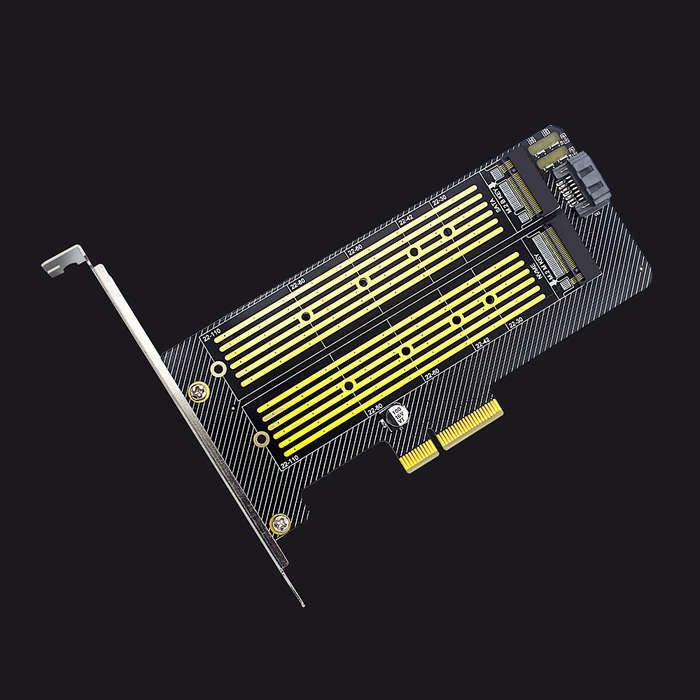 M.2 NVME/NGFF to PCI-E X4 Expansion Card SSD Adapter Card with M.2 M-key B-key Interfaces Support PC