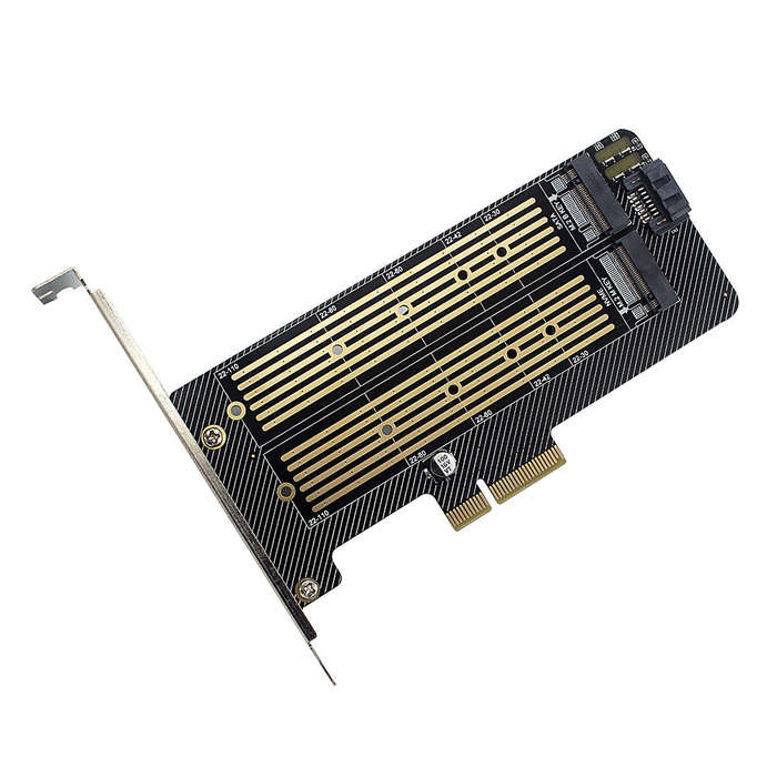 M.2 NVME/NGFF to PCI-E X4 Expansion Card SSD Adapter Card with M.2 M-key B-key Interfaces Support PC