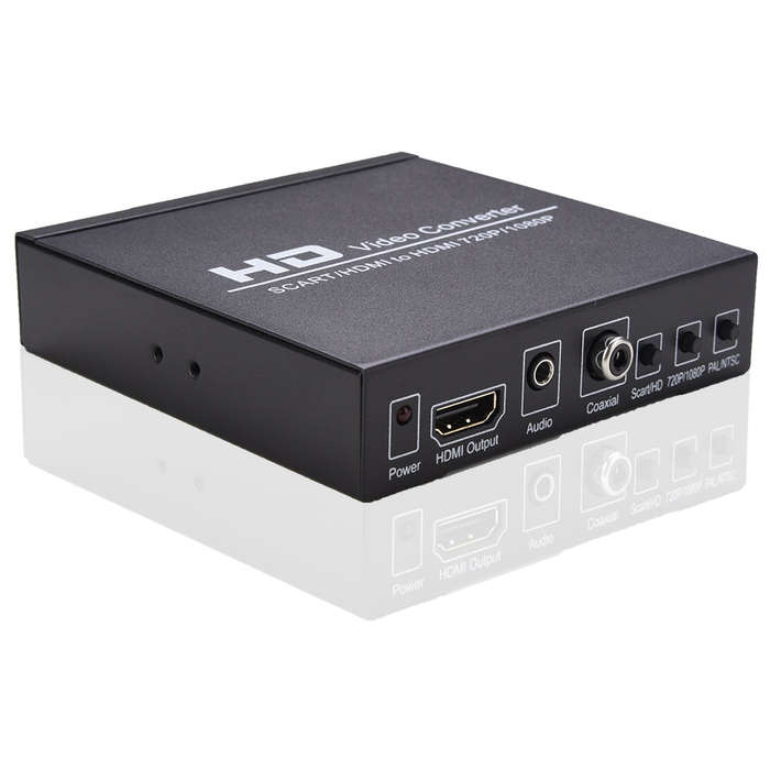 SCART/HD to HD Video Converter Support 720P/1080P Switch PAL/NTSC Switch SCART HD Input HD 3.5mm Aud