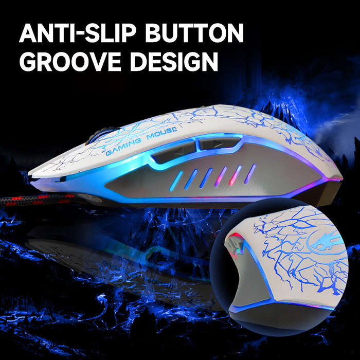 6D Optical Wired Gaming Mouse Game-level Optical Engine Colorful Breathing Light 4-gear Adjustable D