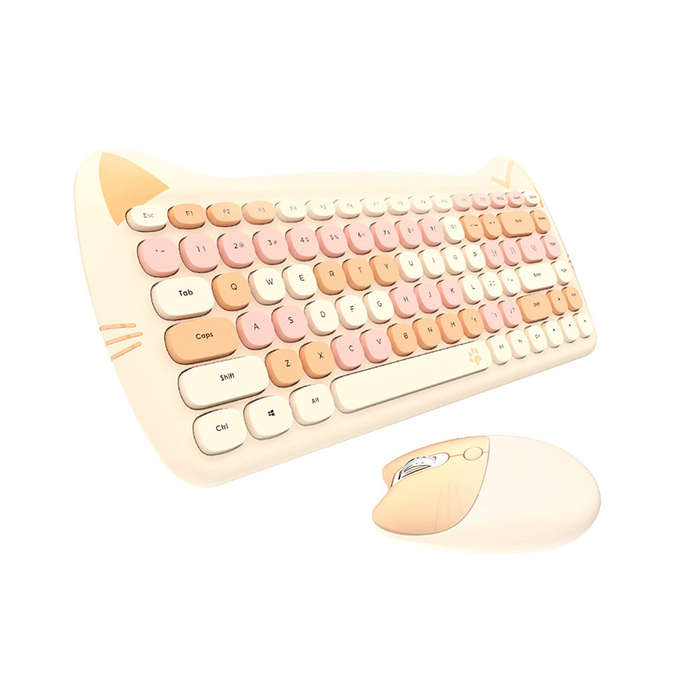 GEEZER 2.4G Wireless Keyboard Mouse Combo 84 Keys Membrane Keyboard Ergonomic Mouse 3-gear Adjustabl