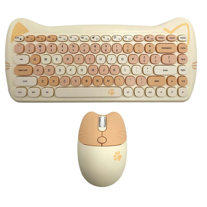 GEEZER 2.4G Wireless Keyboard Mouse Combo 84 Keys Membrane Keyboard Ergonomic Mouse 3-gear Adjustabl