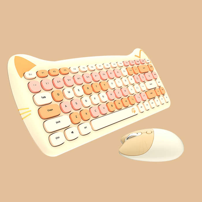 GEEZER 2.4G Wireless Keyboard Mouse Combo 84 Keys Membrane Keyboard Ergonomic Mouse 3-gear Adjustabl