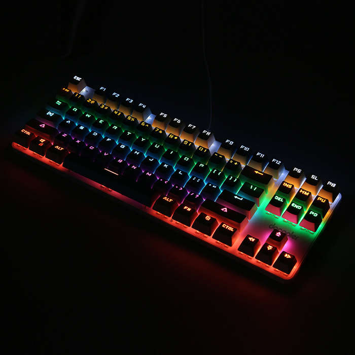 docooler Wired Gaming Keyboard 87 Keys Mixed Light Mechanical Keyboard with Mechanical Blue Switch S