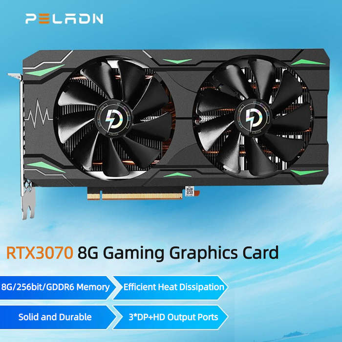 Peladn RTX3070 8G Gaming Graphics Card 8G/256bit/GDDR6 Memory Maximum Support 8K Resolution with 3*D