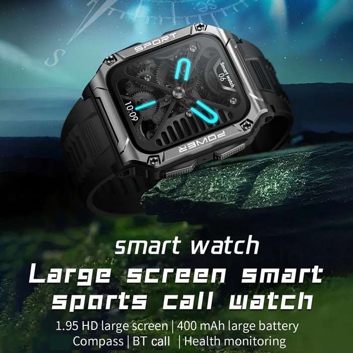 NX6 1.95'' Smartwatch Call Watch Intelligent Watch with BT5.1 IP68 Waterproof Fitness Tracker Multif