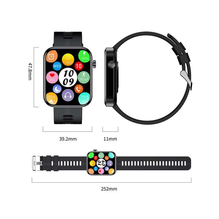 FW10 1.96'' Smartwatch BT5.0 Intelligent Watch IP67-waterproof Fitness Tracker Multifunctional Watch