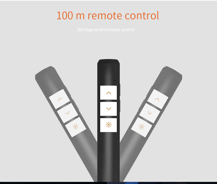 PP932 Wireless Presenter PPT Flip Pen Present Remote Controller Rechargeable 50m Slide Advancer Lase