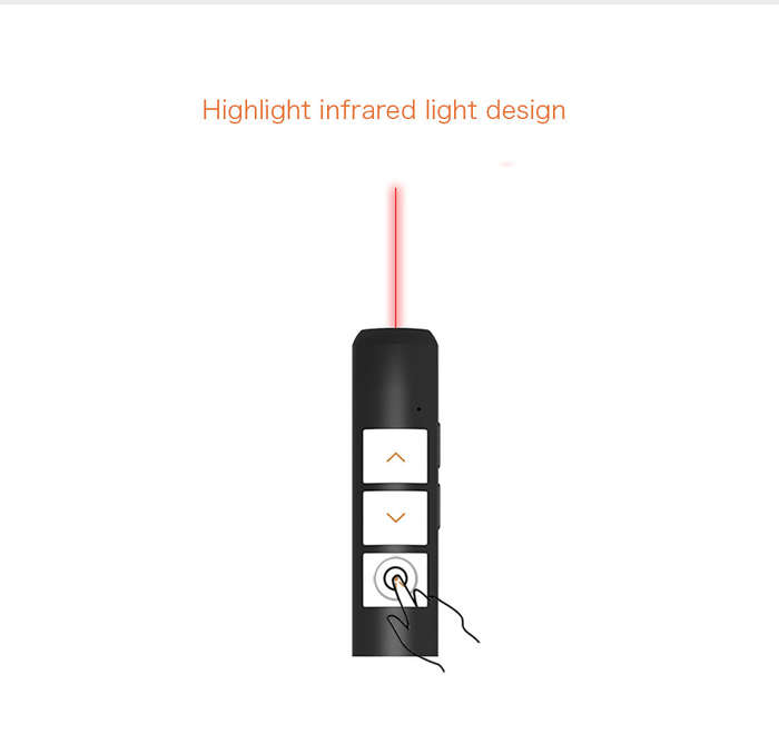 PP932 Wireless Presenter PPT Flip Pen Present Remote Controller Rechargeable 50m Slide Advancer Lase