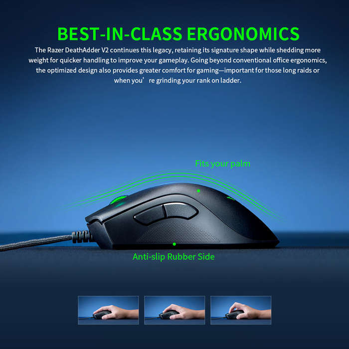 Razer DeathAdder V2 Wired Gaming Mouse 20000DPI Optical Sensor FOCUS+ (PAW3399) Chroma RGB Mice 8 Pr