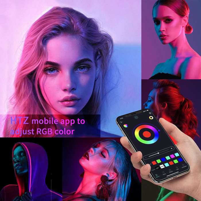 Andoer Studio Photography RGB Softbox Lighting Kit APP Control with 20*28 Inch Softbox * 1/ 50W 3200