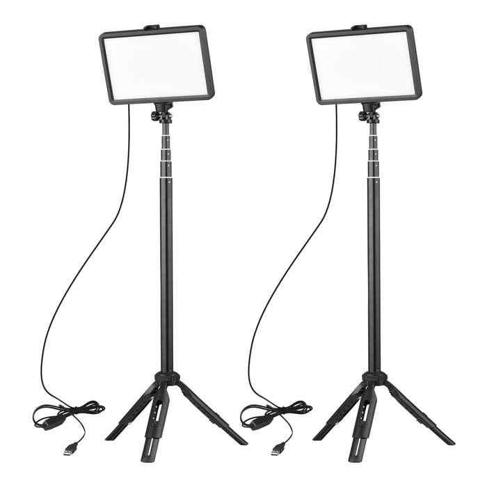 Andoer Portable RGB Video Light Kit with 2 * LED Video Light 7 Colors Lighting 3200K-5600K 10 Levels