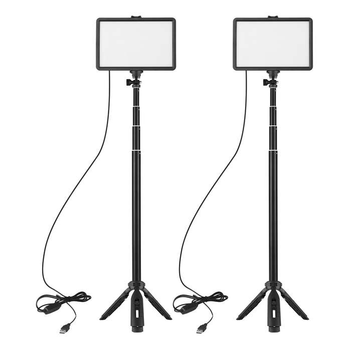 Andoer Portable RGB Video Light Kit with 2 * LED Video Light 7 Colors Lighting 3200K-5600K 10 Levels
